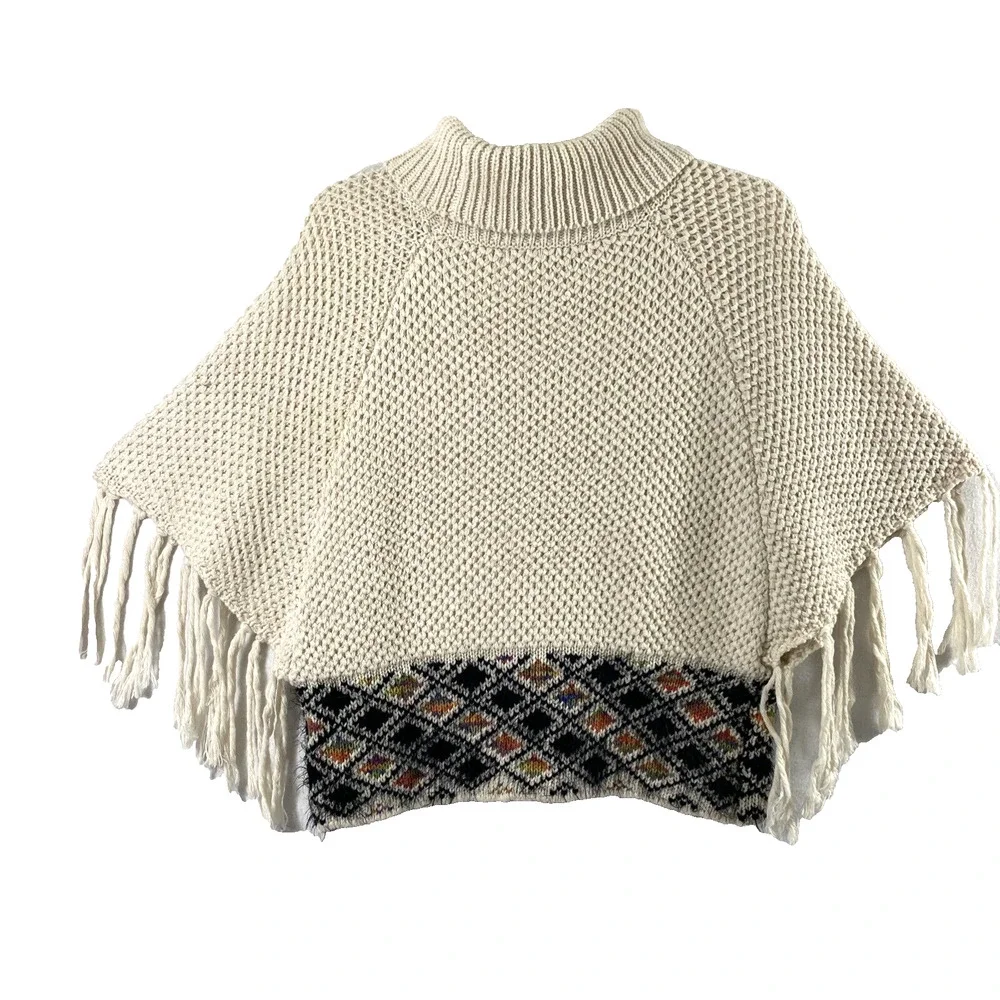 Chelsea & Violet Sweater Womens Medium Wool Blend Fringe Boho‎ Pullover Festival - Picture 2 of 10